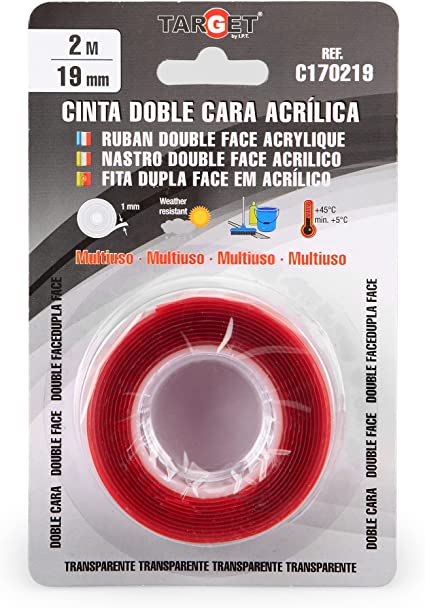 CINTA ADHESIVA 2 CARAS PROFESIONAL 2M X 19mm trans