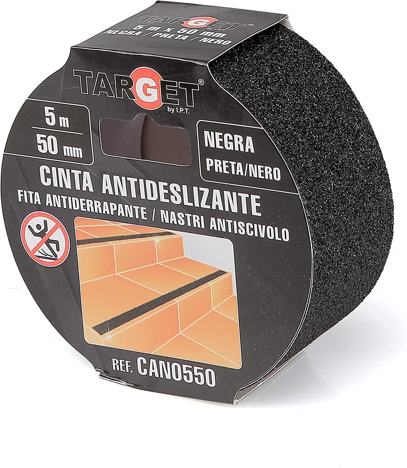 CINTA ANTIDESLIZANTE NEGRA 50X5mtrs