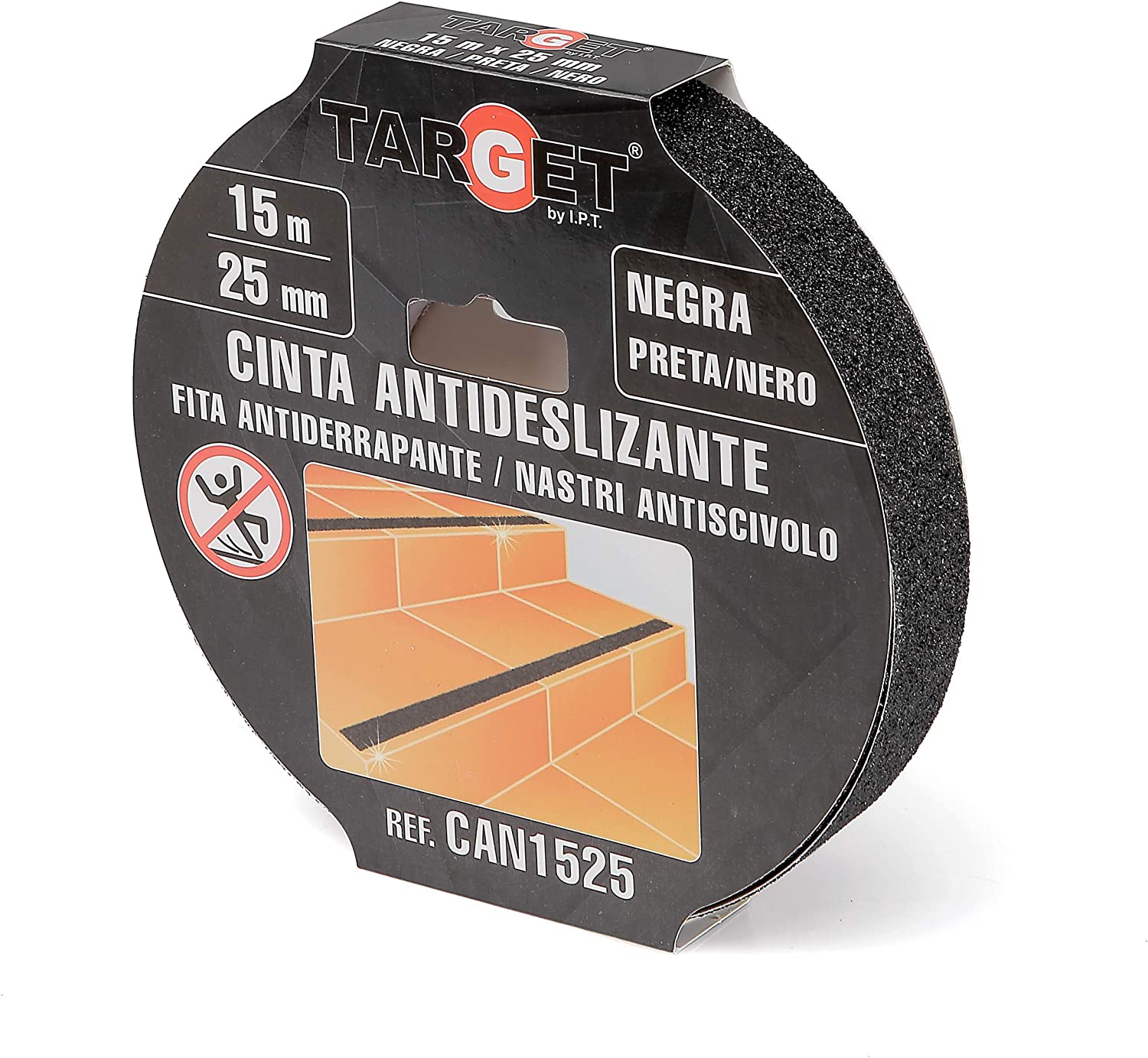 CINTA ANTIDESLIZANTE NEGRA 15mtrs x 25mm