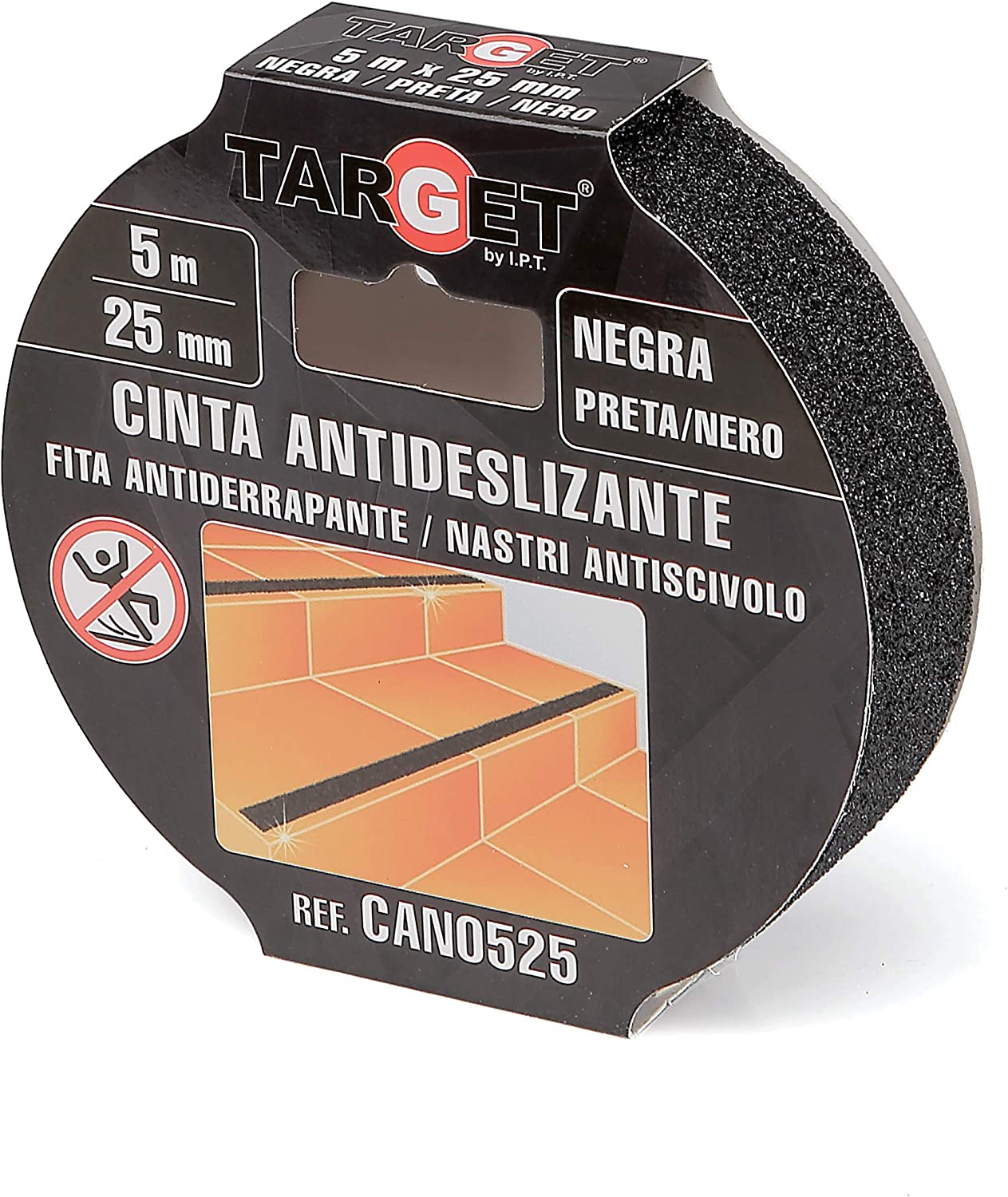 CINTA ANTIDESLIZANTE NEGRA 5 mts X 25mm