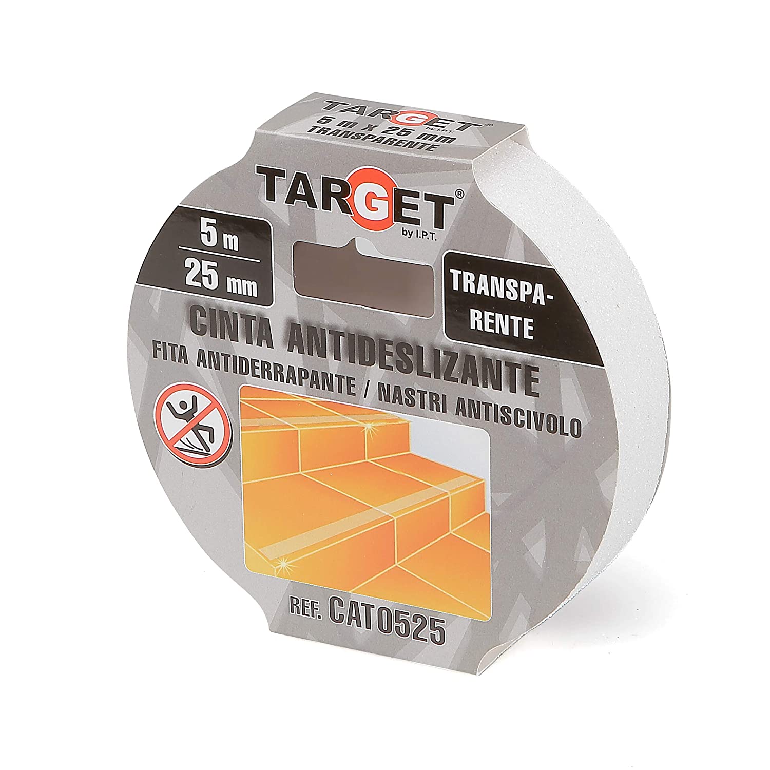 CINTA ANTIDESLIZANTE TRANSPARENTE 5 mts X 25mm