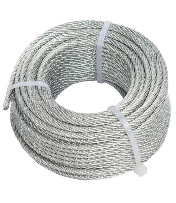 CABLE DE ACERO 6X19+1 8mm rollo 100 mtrs