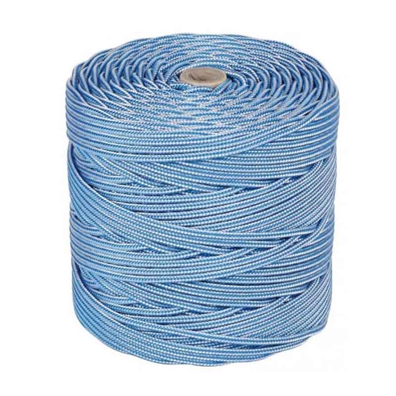 CUERDA POLIAMIDA BLANCO Y AZUL 5mm ROLLO 200mtrs